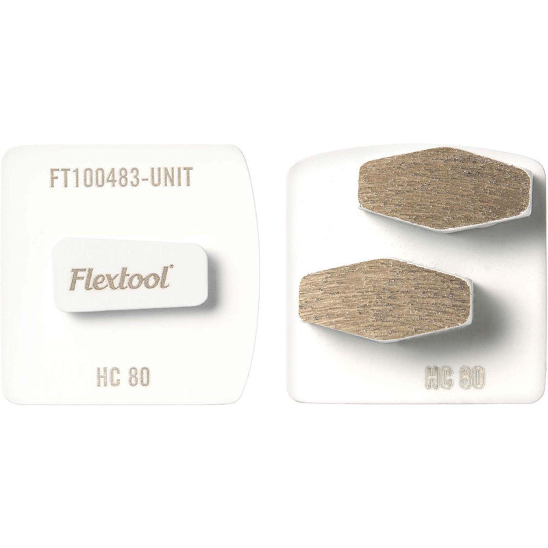 Flextool BladeTec Hard Concrete Diamond Segment Easy Lock Grinding Shoes - White - 3 Pack