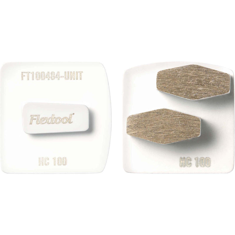 Flextool BladeTec Hard Concrete Diamond Segment Easy Lock Grinding Shoes - White - 3 Pack