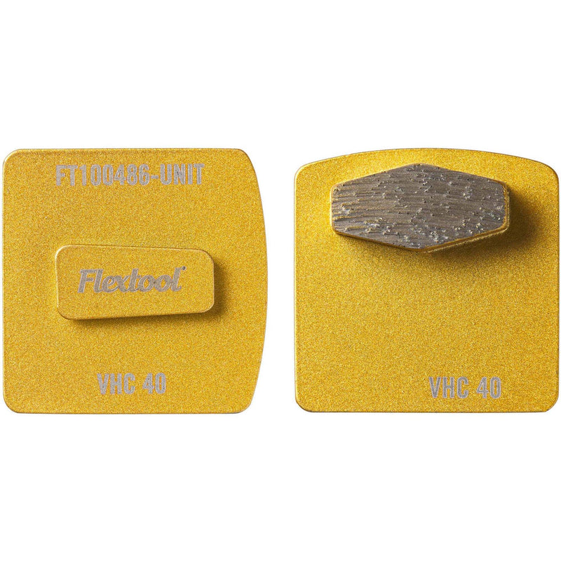 Flextool BladeTec Very Hard Concrete Diamond Segment Easy Lock Grinding Shoes - Gold - 3 Pack