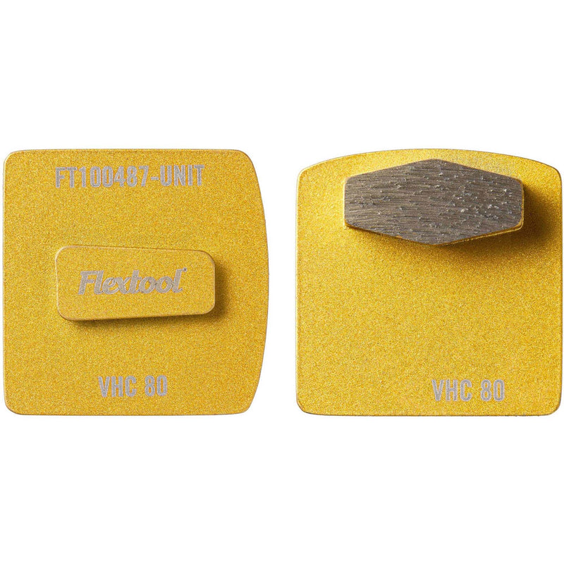 Flextool BladeTec Very Hard Concrete Diamond Segment Easy Lock Grinding Shoes - Gold - 3 Pack