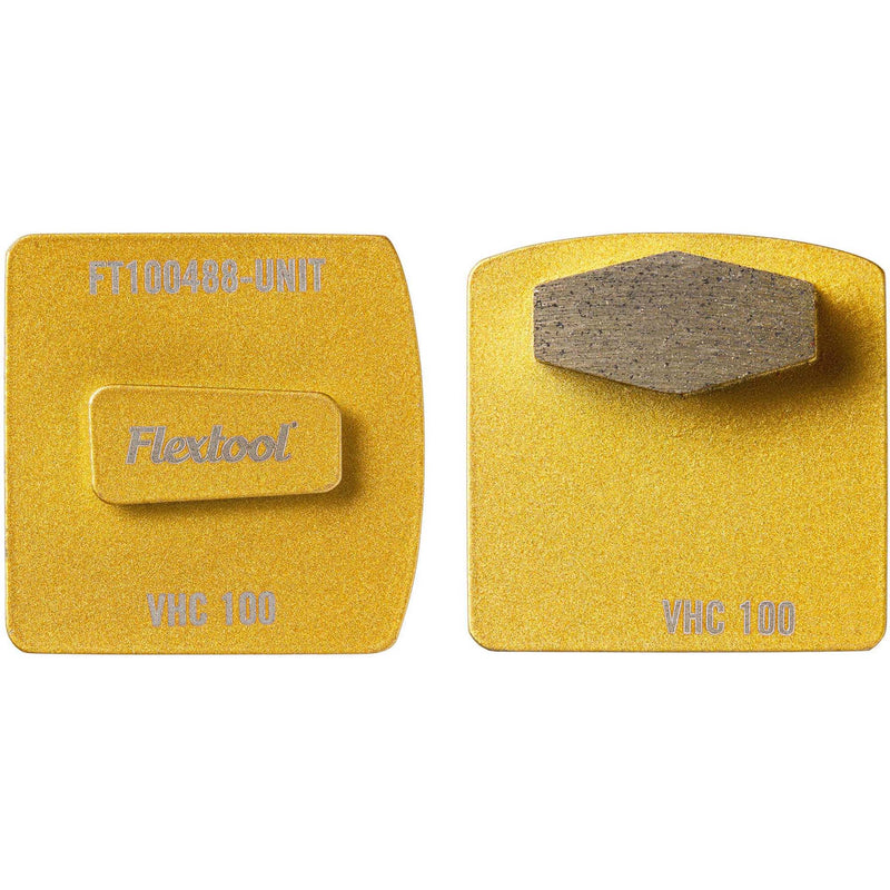Flextool BladeTec Very Hard Concrete Diamond Segment Easy Lock Grinding Shoes - Gold - 3 Pack