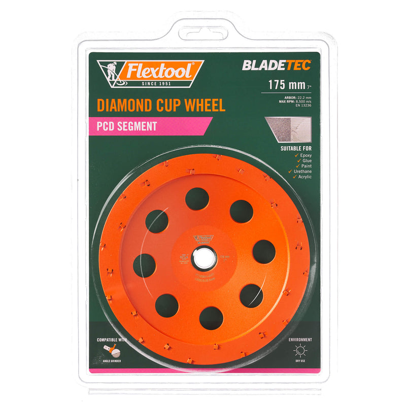 Flextool 175/7 PCD Segment BladeTec Diamond Cup Wheel - FT102344-UNIT