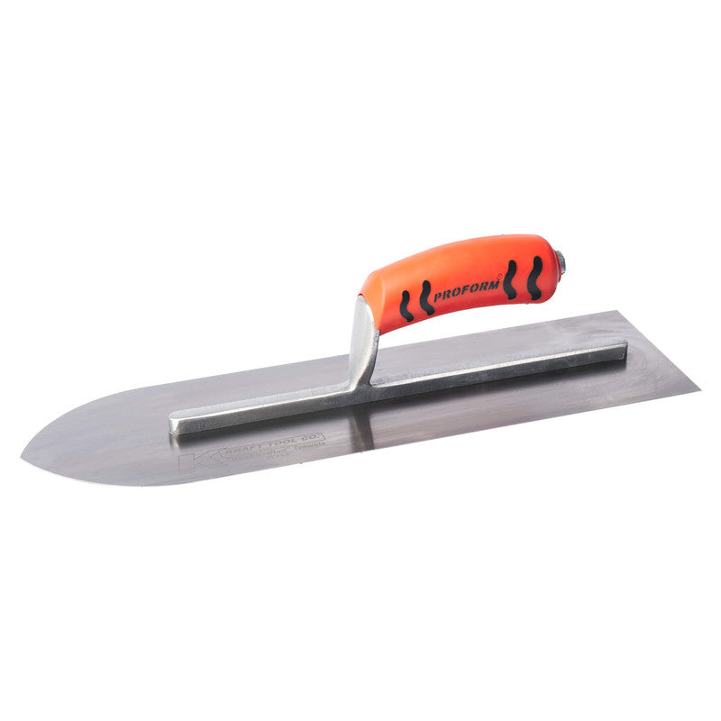 Kraft Tool Co Pointed Trowel Carbon Steel 455mm x 115mm - ProForm Handle - FT4K0010-UNIT - CF703PF