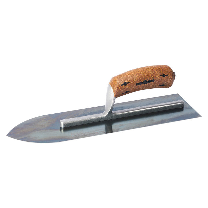 Kraft Tool Co Elite Series Pointed Trowel Blue Steel 355mm x 100mm - Cork Handle - FT4K0012-UNIT - CFE701BK