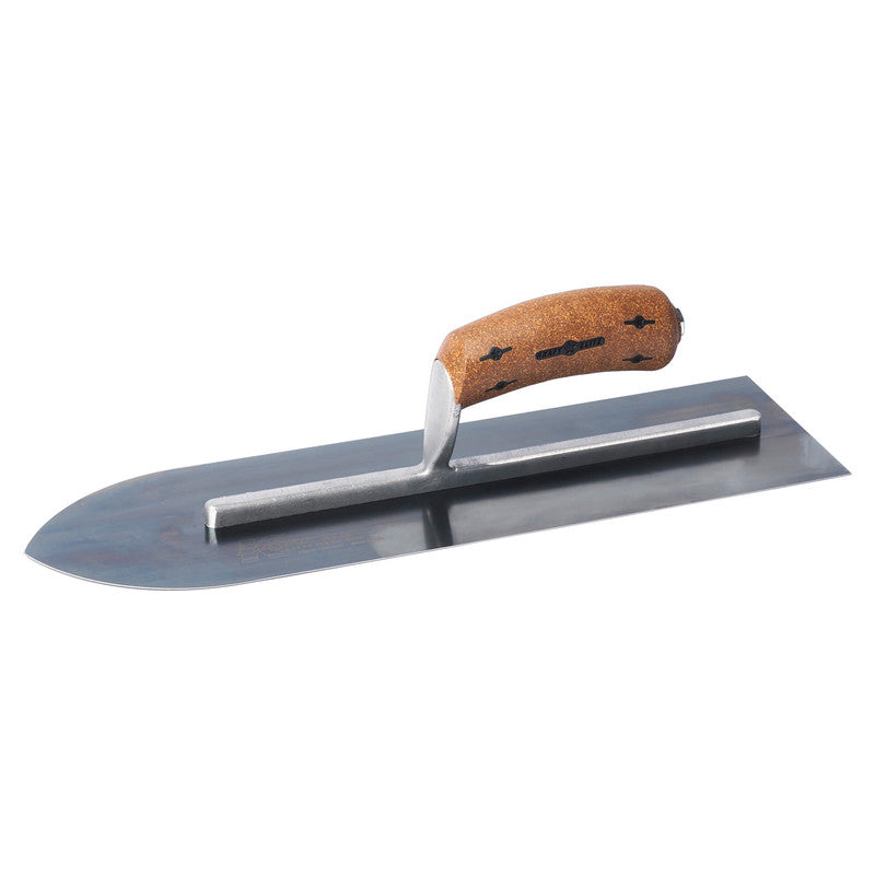 Kraft Tool Co Elite Series Pointed Trowel Blue Steel 355mm x 100mm - Cork Handle - FT4K0012-UNIT - CFE701BK