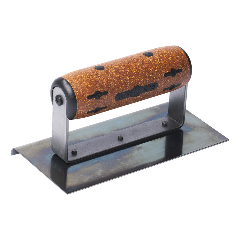 Kraft Tool Co Elite Series Concrete Edger Blue Steel 150mm x 75mm x 6mm - Cork Handle - FT4K0052-UNIT - CFE568K