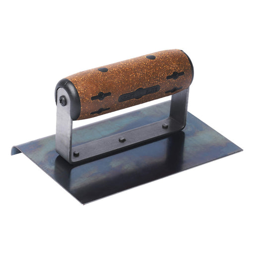 Kraft Tool Co Elite Series Concrete Edger Blue Steel 150mm x 100mm x 9.5mm - Cork Handle - FT4K0053-UNIT - CFE573K