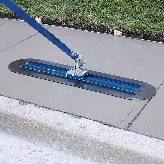 Kraft Tool Co Big D Blue Steel Bull Float Round End 48 x 12 inch - Blade only