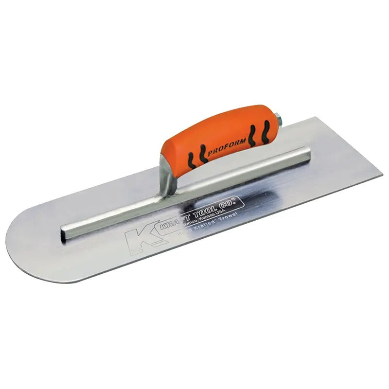 Kraft Tool Co 18 (455)mm ProForm Handle Rounded Trowel Carbon Steel - FT4K0003-UNIT