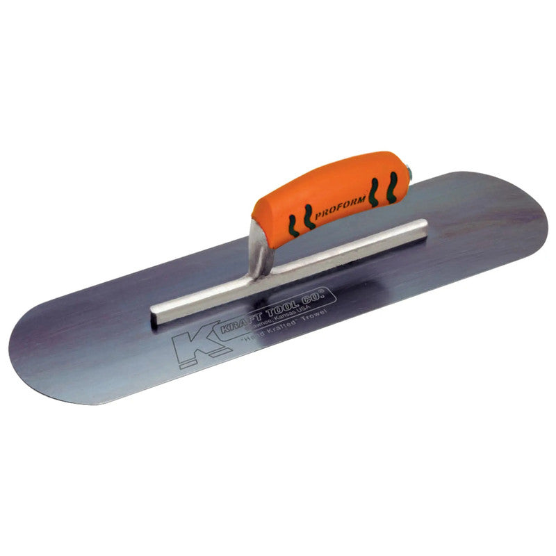 Kraft Tool Co 3 (75)in (mm) ProForm Handle Short Shank Pool Trowel Blue Steel - FT4K0171-UNIT - CF277BPF