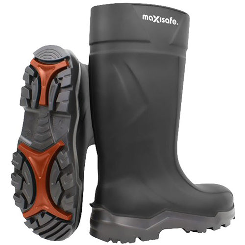 Maxisafe MaxiLite Thunder Black Steel Toe Polyurethane Gumboot