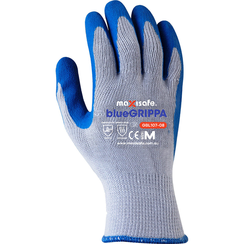 Maxisafe Blue Grippa Latex Synthetic Coated Gloves