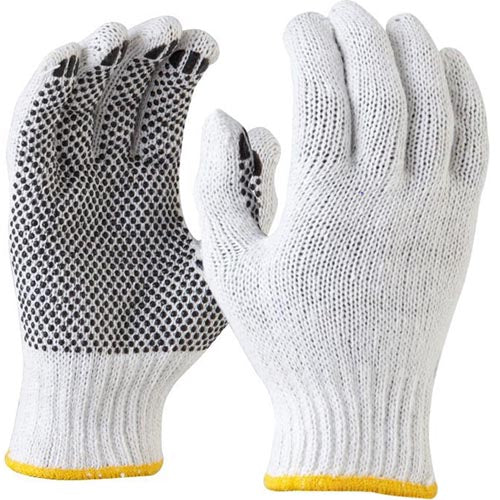 Maxisafe Knitted poly/cotton Polka Dot palm Mens Gloves GKP104-L
