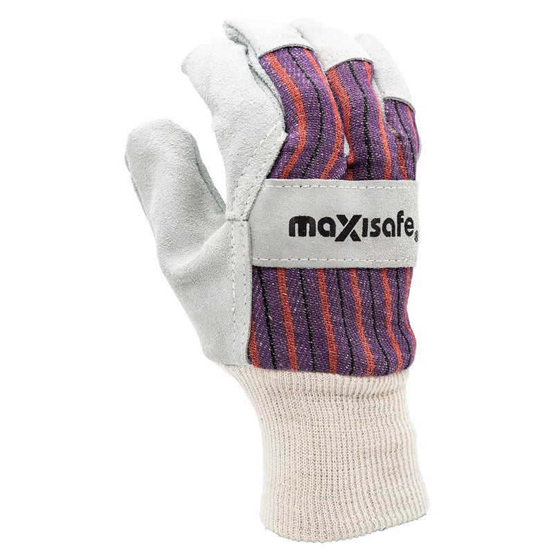 Maxisafe Candy Stripe Leather Glove With Knitted Wrist
