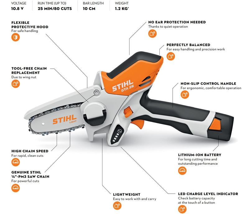STIHL GTA 26 10cm/4" Garden Pruner Kit GA010116915