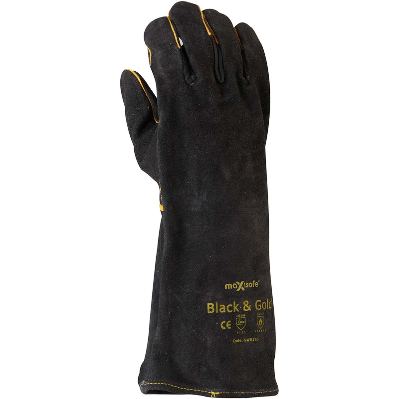 Maxisafe Black & Gold Welders Gloves GWB160