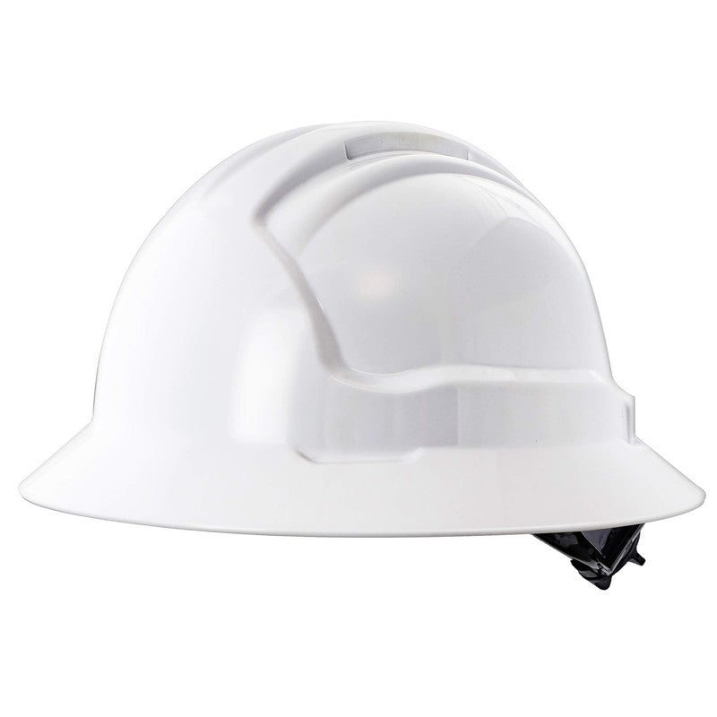 Maxisafe Tuffgard Fullbrim Hard Hat - Ratchet Harness - Non-vented  - HFB40RH-WH