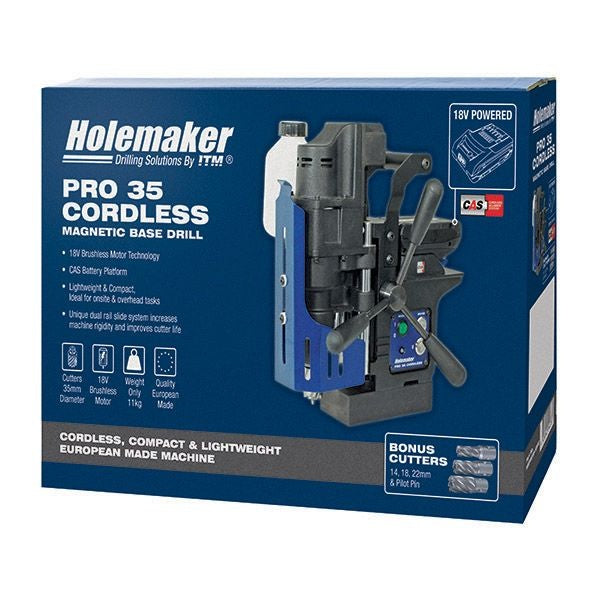 Holemaker 35mm X 52mm Pro35 18V Cordless Magnetic Base Drill