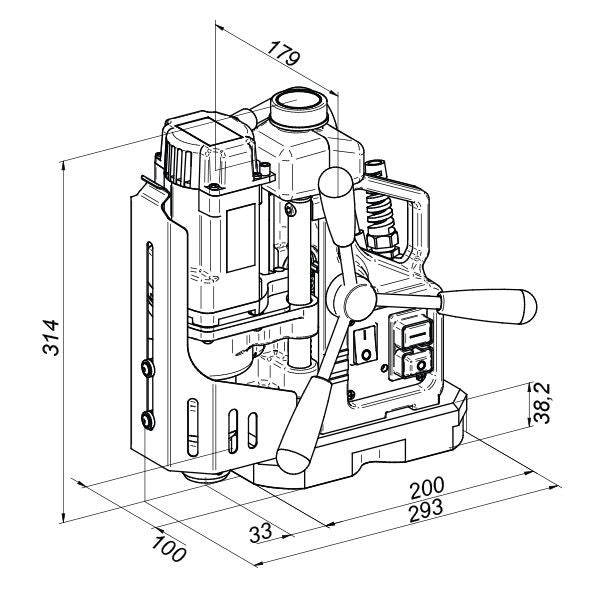 Holemaker Pro35 Magnetic Base Drill with Special 3MM Minimum Wall Thickness Electromagnet