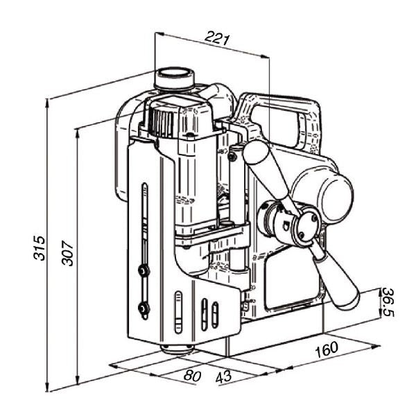 Holemaker 35mm X 52mm 240V Pro35 Automatic Feed Magnetic Base Drill