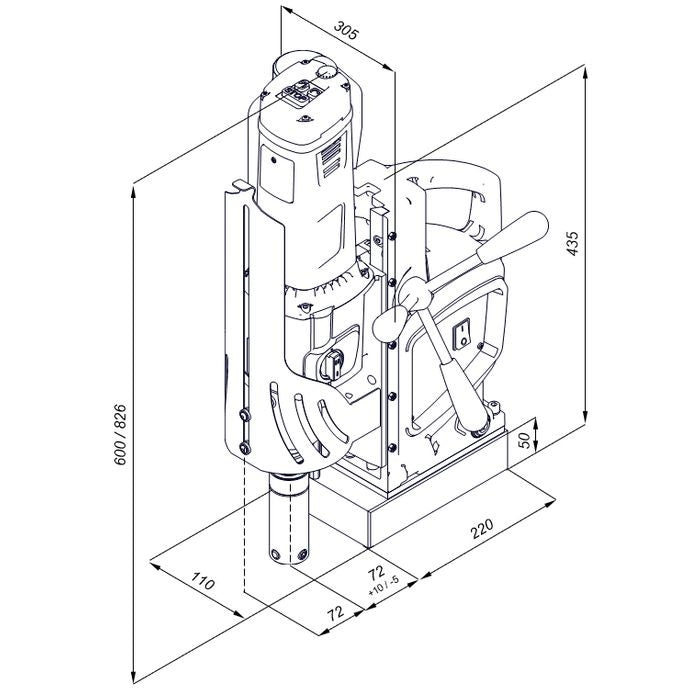 Holemaker 120mm X 110mm 240V Special 120SB, Swivel Base Magnetic Base Drill 3MT