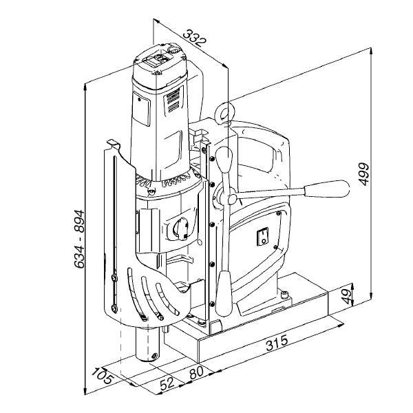 Holemaker 150mm X 110mm 240V Special 140 Magnetic Base Drill 4MT