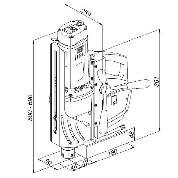 Holemaker 60mm X 75mm 240V Special 60 Magnetic Base Drill 2MT