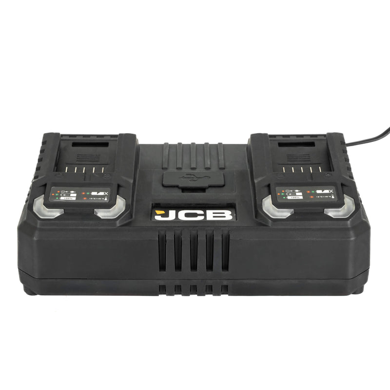 JCB 18V 4.5A Dual Port Fast Charger for JCB 18V Li-Ion Batteries