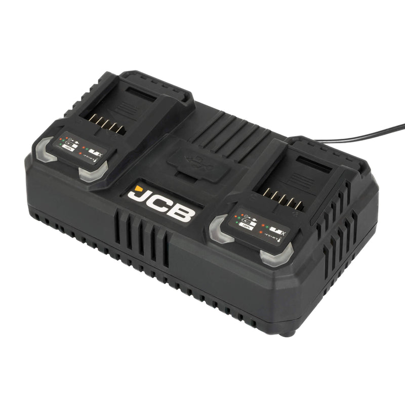 JCB 18V 4.5A Dual Port Fast Charger for JCB 18V Li-Ion Batteries