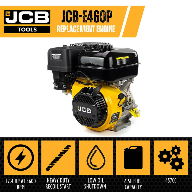 JCB PROFESSIONAL TOOLS Petrol Engine 457CC 15HP 4-stroke Recoil Start 25.4mm Horizontal Shaft