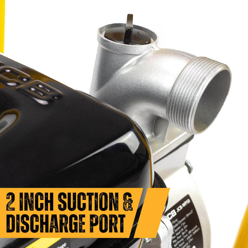 JCB PROFESSIONAL TOOLS Petrol 224CC Recoil Start 4-stroke Engine 50mm Inlet Outlet Fresh Water Pump