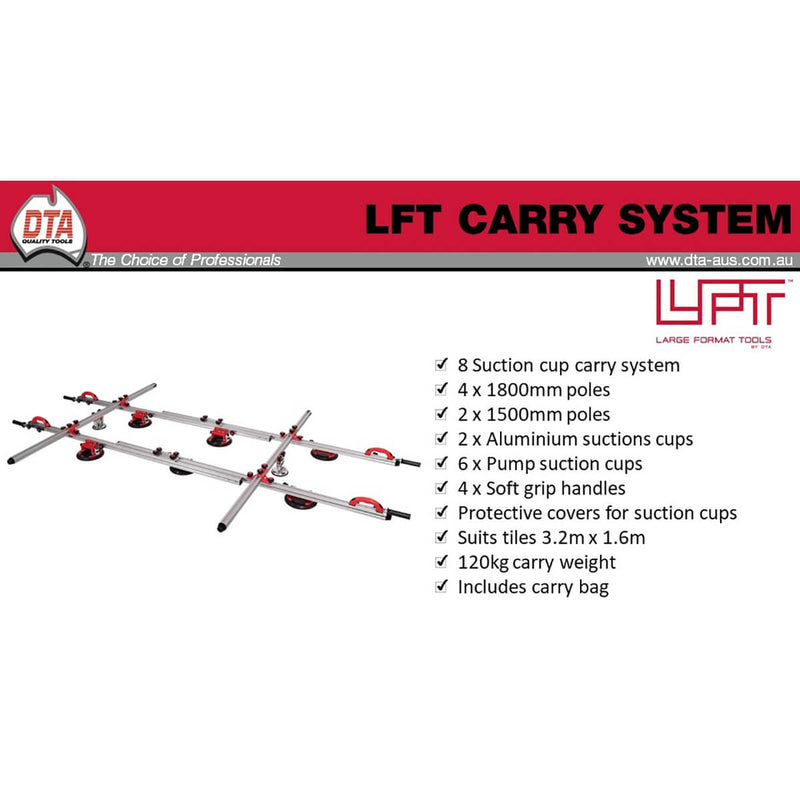DTA 8 Suction Cup Carry System For Large Format Tiles - LFCS - Betontools Australia