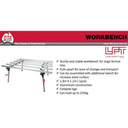 DTA Working Bench 1.8m X 1.2m For Large Format Tiles - LFWB180120 - Betontools Australia