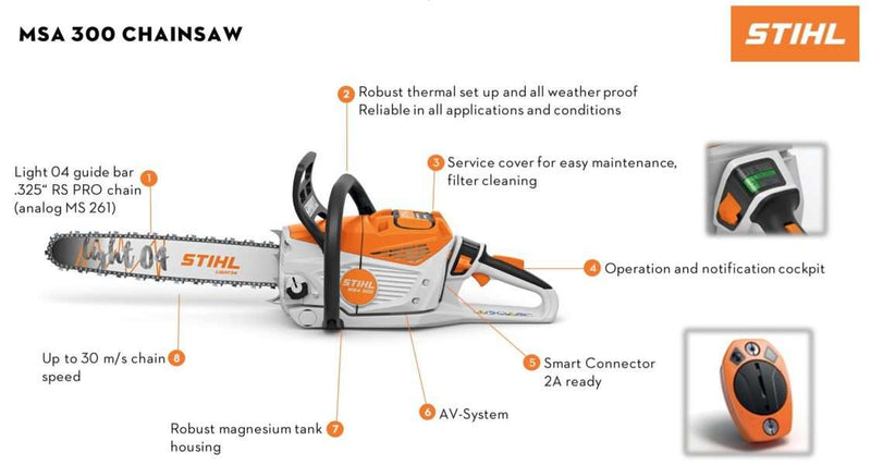 STIHL MSA 300 C-O 40cm/16" SC2A Included SKIN Only Battery Chainsaw AP System MA02 200 0062