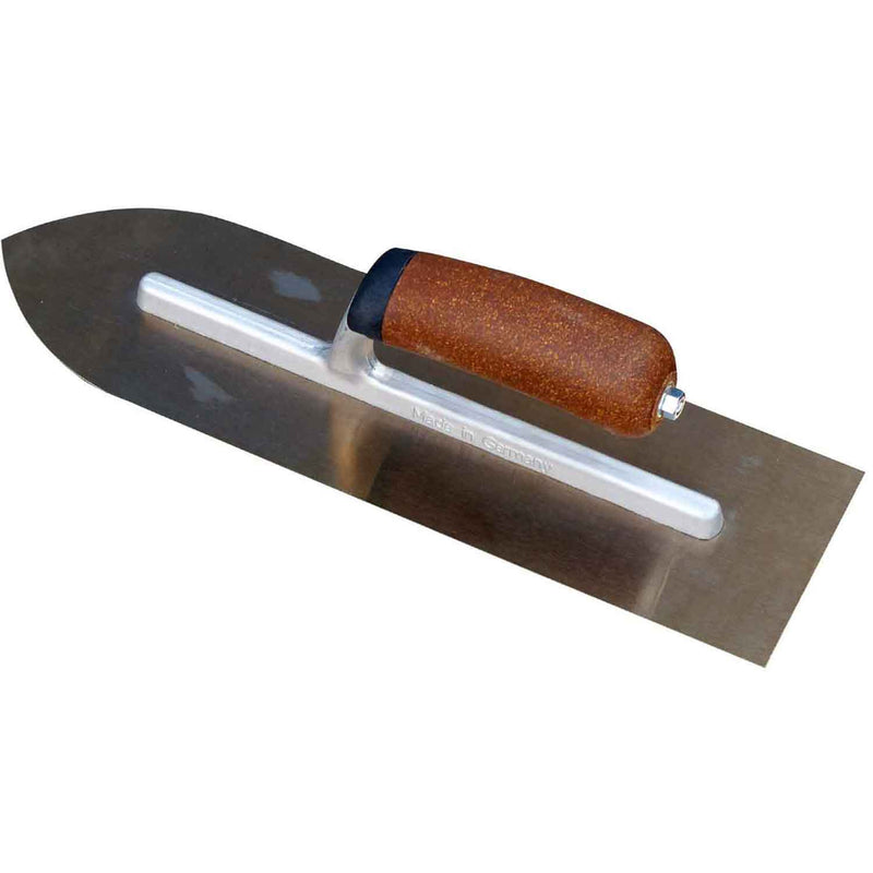 Marco Pro - German Premium Pointed Concrete Trowel - Golden Stainless - 355 X 100mm - Cork Handle - Betontools Australia