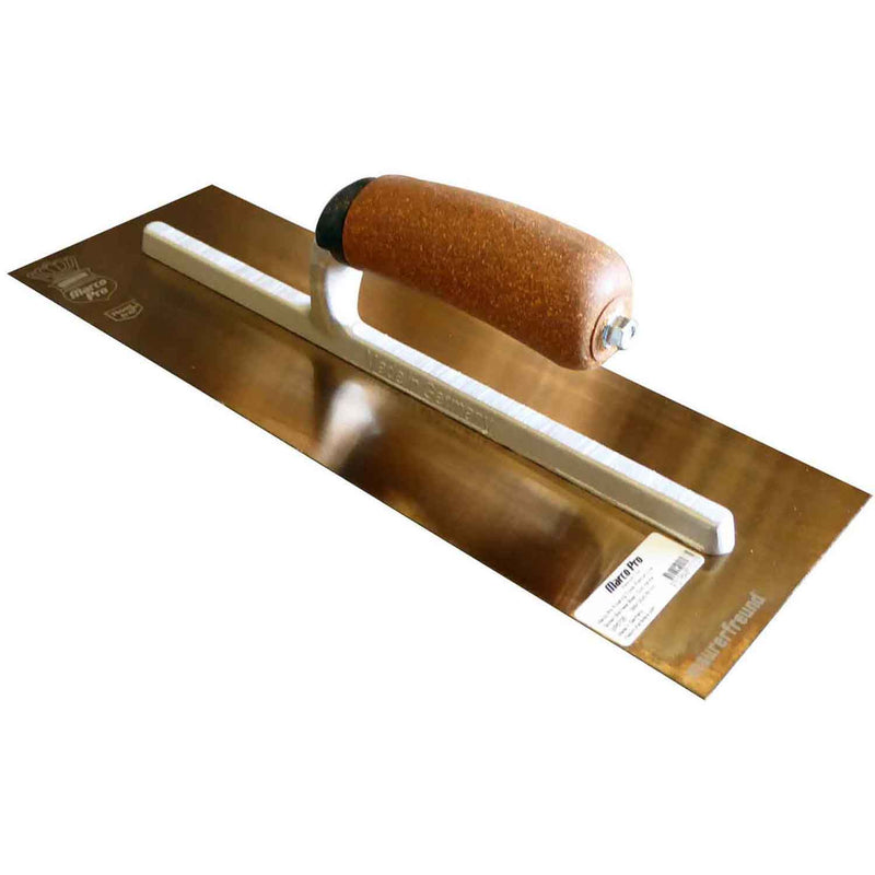 Marco Pro - German Premium Finishing Trowel - Golden Stainless - 330 X 120mm - Cork Handle - Betontools Australia