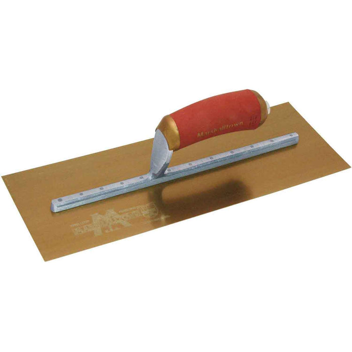 Marshalltown 356 X 127mm Permashape Golden Stainless Steel Finishing Trowel - Durasoft Handle - 145GSFPD - 12170