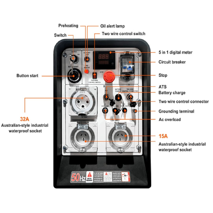 MaxWatt 10kVA Air Cooled Diesel Generator - MX10000DSE