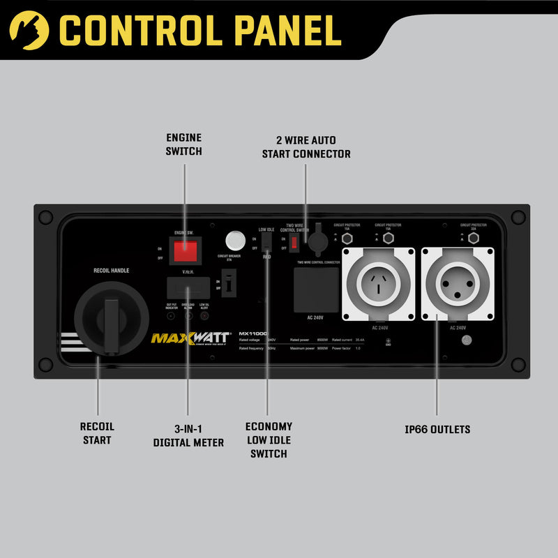 MAXWATT 10000W Pure Sine Digital Inverter Generator - MX11000I