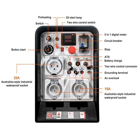 MaxWatt 13kVA Air Cooled Diesel Generator - MX14000DSE