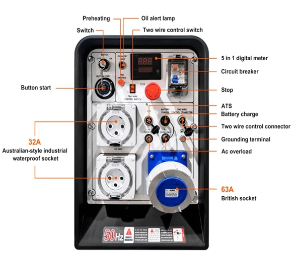 MaxWatt 15kVA Air Cooled Diesel Generator - MX15000DSE