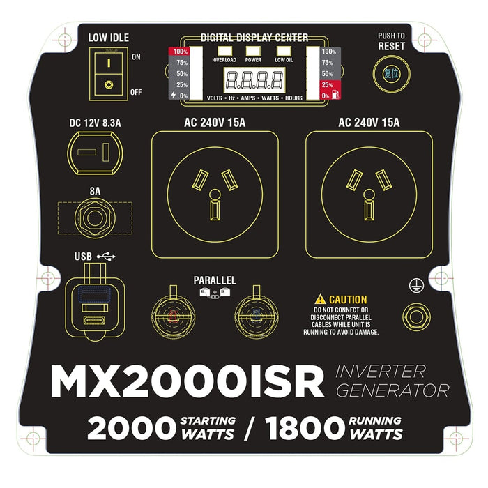 MaxWatt 2000 Watt Inverter Generator - MX2000ISR