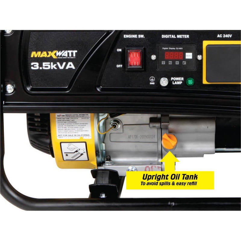 MaxWatt 3.5kVA Petrol Generator Recoil Start MX3000R