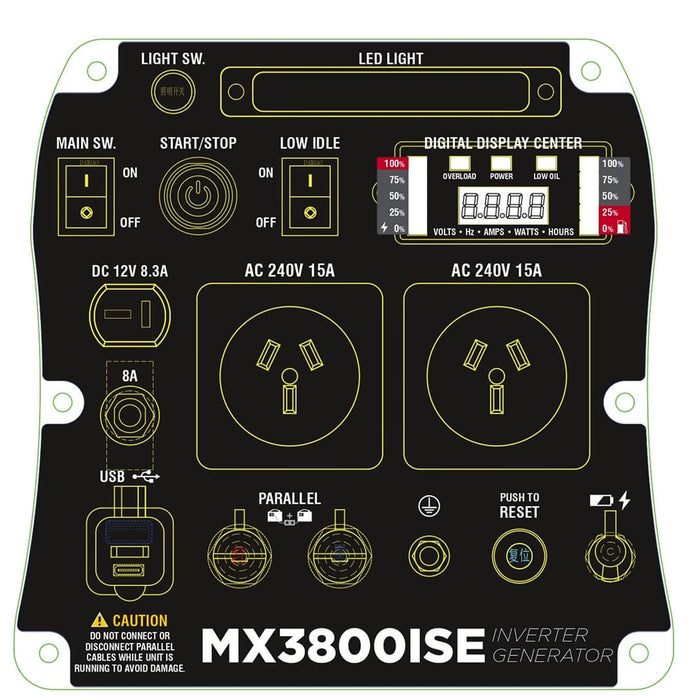 MaxWatt 3800 Watt Inverter Generator electric/Recoil/remote Start - MX3800ISE