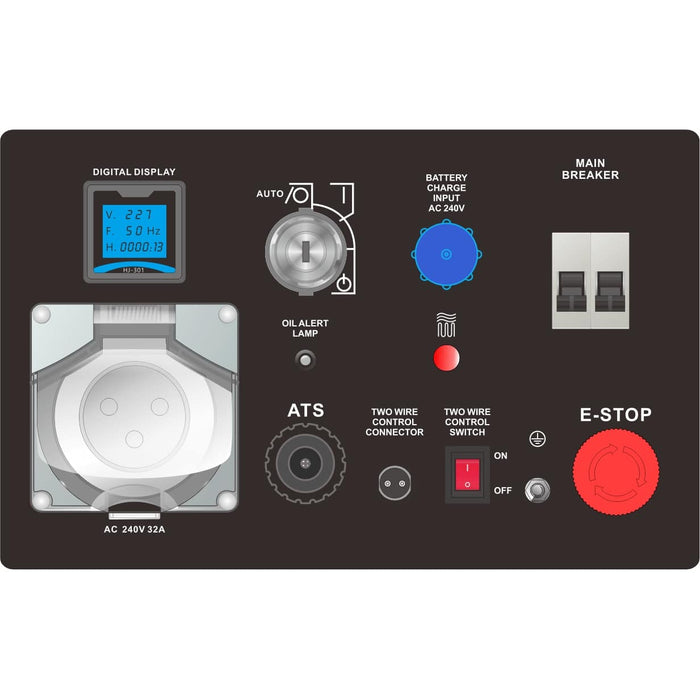 MaxWatt 6kVA Air Cooled Diesel Generator with 2 Auto Start - MX6000DAS