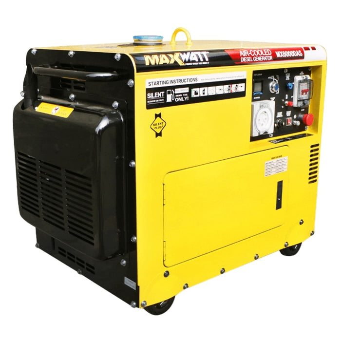 MaxWatt 6kVA Air Cooled Diesel Generator with 2 Auto Start - MX6000DAS