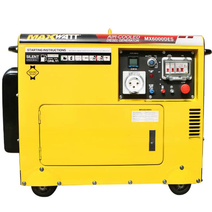 MaxWatt 6kVA Air Cooled Diesel Generator - MX6000DES