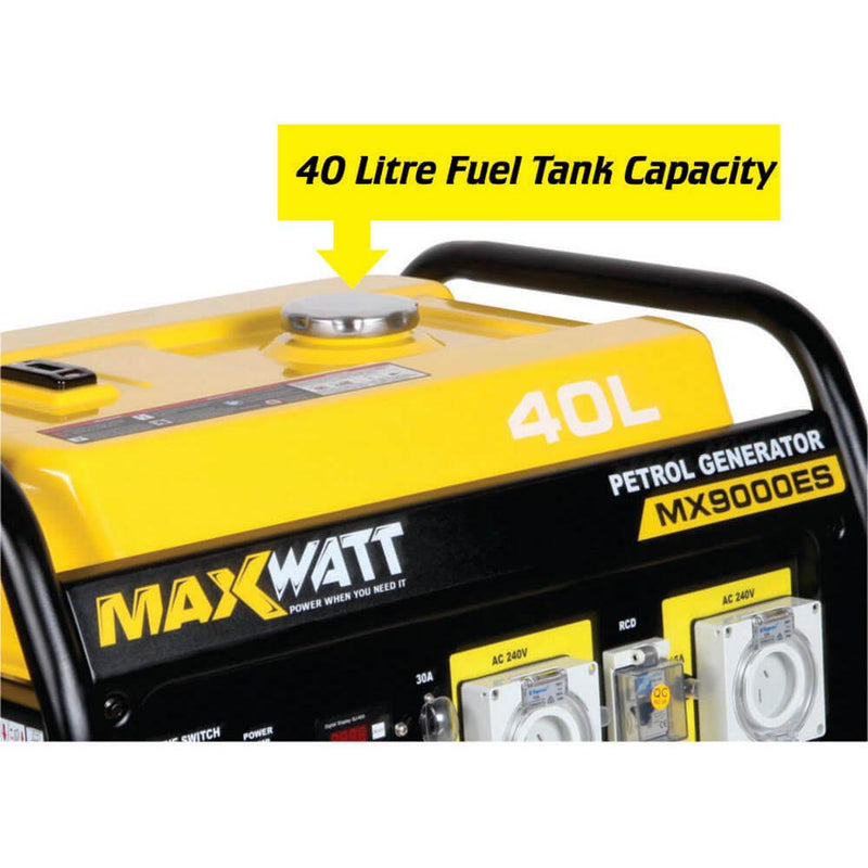 MaxWatt 9kVA Petrol Generator Electric Start MX9000ES