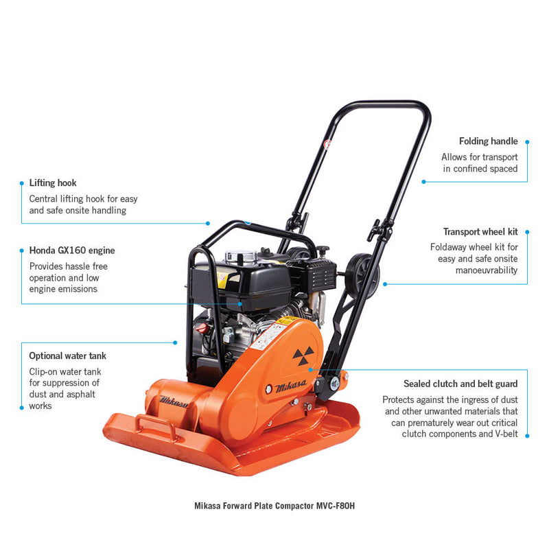 Mikasa 5.5HP Petrol Forward Plate Compactor MVC-F80H FT272786-UNIT