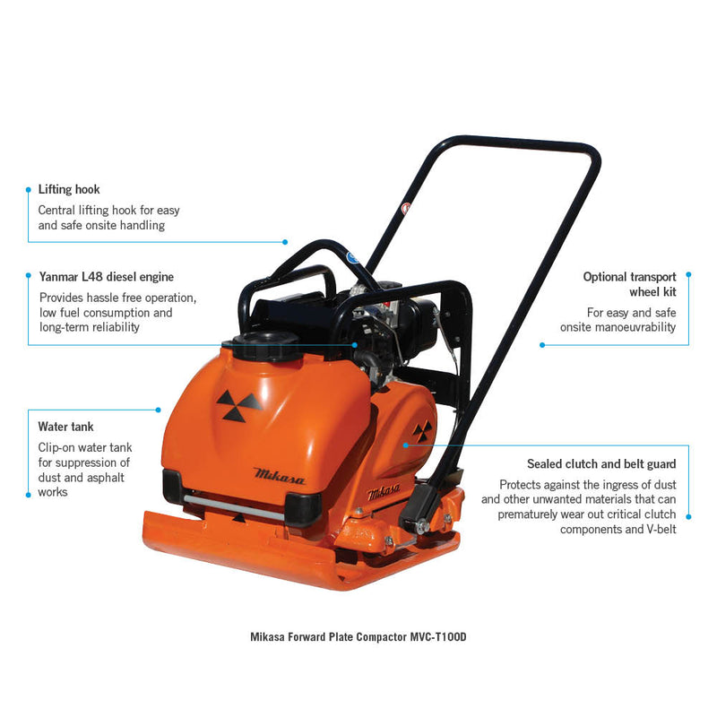 Mikasa Plate Compactor Forward Diesel 116kg MVCT100D FT2T100D-UNIT